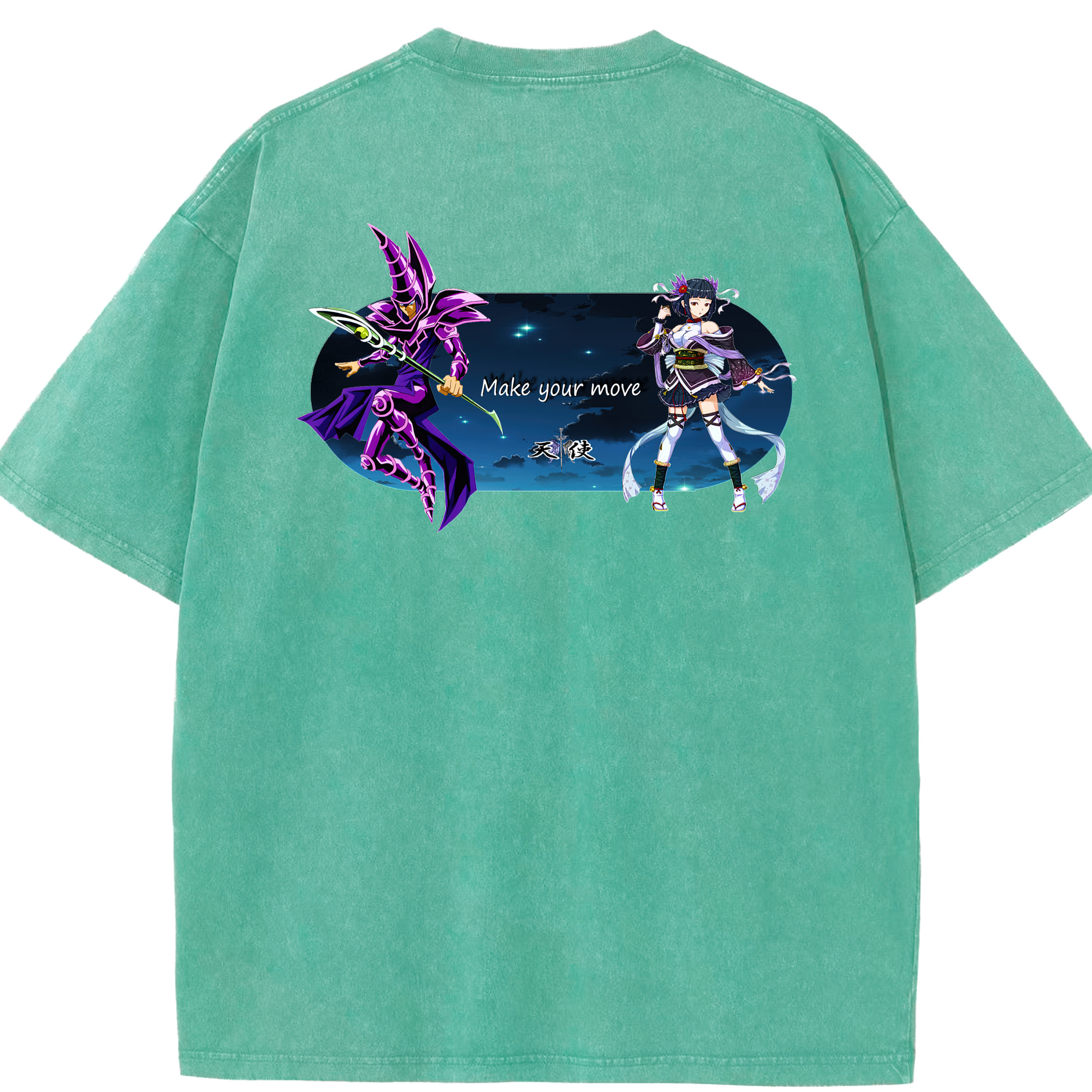 （画像用） 遊☆戯☆王 Yu-Gi-Oh! 綿100% ヴィンテージ風 半袖Tシャツ（背面プリント）